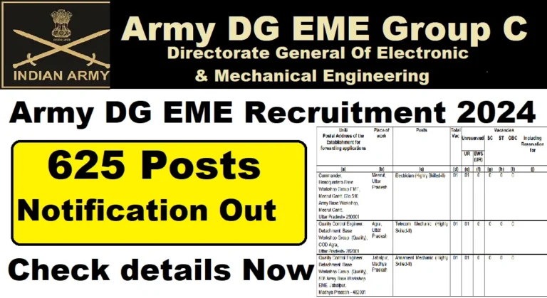 Army DG EME Group C Vacancy